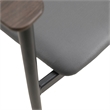 LeisureMod Kora Dining Arm Chair in Faux Leather with Steel Legs in Charcoal