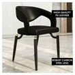 LeisureMod Entice Dining Chair in PU Leather with Iron Legs in Charcoal Black