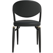 LeisureMod Entice Dining Chair in PU Leather with Iron Legs in Charcoal Black