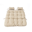 LeisureMod 2 Person Modern Upholstered Hanging Egg Swing Cushion in Beige