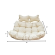 LeisureMod 2 Person Modern Upholstered Hanging Egg Swing Cushion in Beige