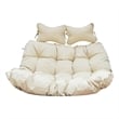 LeisureMod 2 Person Modern Upholstered Hanging Egg Swing Cushion in Beige