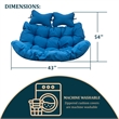 LeisureMod 2 Person Modern Upholstered Hanging Egg Swing Cushion in Blue