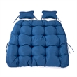 LeisureMod 2 Person Modern Upholstered Hanging Egg Swing Cushion in Blue