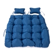 LeisureMod 2 Person Modern Upholstered Hanging Egg Swing Cushion in Blue