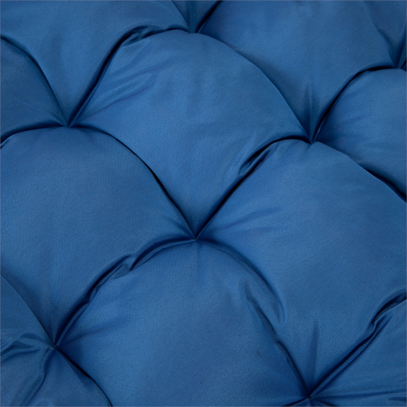 LeisureMod 2 Person Modern Upholstered Hanging Egg Swing Cushion in Blue