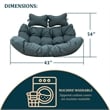 LeisureMod 2 Person Modern Upholstered Hanging Egg Swing Cushion in Charcoal