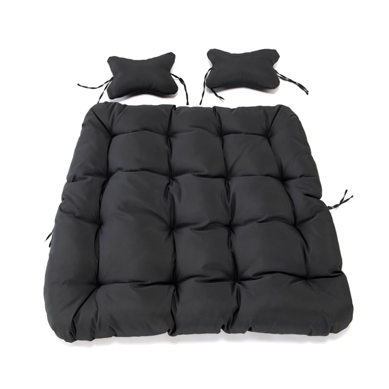 LeisureMod 2 Person Modern Upholstered Hanging Egg Swing Cushion in Charcoal