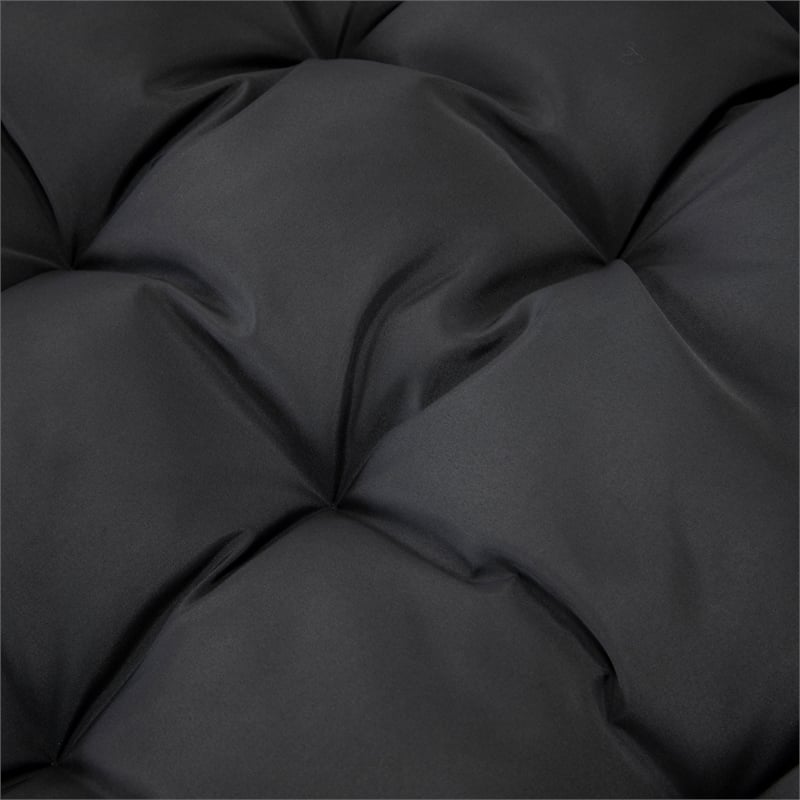 LeisureMod 2 Person Modern Upholstered Hanging Egg Swing Cushion in Charcoal