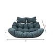 LeisureMod 2 Person Modern Upholstered Hanging Egg Swing Cushion in Charcoal