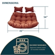LeisureMod 2 Person Modern Upholstered Hanging Egg Swing Cushion in Cherry