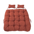 LeisureMod 2 Person Modern Upholstered Hanging Egg Swing Cushion in Cherry