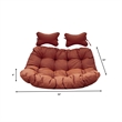 LeisureMod 2 Person Modern Upholstered Hanging Egg Swing Cushion in Cherry
