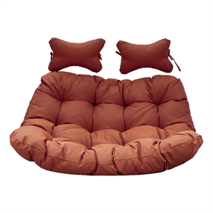 LeisureMod 2 Person Modern Upholstered Hanging Egg Swing Cushion in Cherry