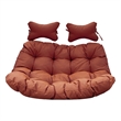 LeisureMod 2 Person Modern Upholstered Hanging Egg Swing Cushion in Cherry