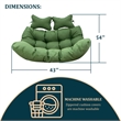LeisureMod 2 Person Modern Upholstered Hanging Egg Swing Cushion in Dark Green