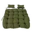 LeisureMod 2 Person Modern Upholstered Hanging Egg Swing Cushion in Dark Green
