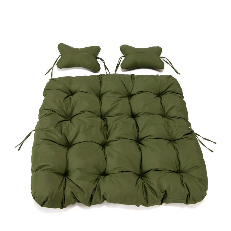 LeisureMod 2 Person Modern Upholstered Hanging Egg Swing Cushion in Dark Green