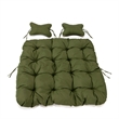 LeisureMod 2 Person Modern Upholstered Hanging Egg Swing Cushion in Dark Green