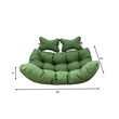 LeisureMod 2 Person Modern Upholstered Hanging Egg Swing Cushion in Dark Green