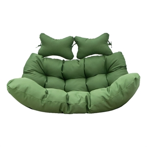 LeisureMod 2 Person Modern Upholstered Hanging Egg Swing Cushion in Dark Green