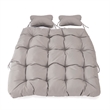 LeisureMod 2 Person Modern Upholstered Hanging Egg Swing Cushion in Light Grey