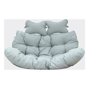 LeisureMod 2 Person Modern Upholstered Hanging Egg Swing Cushion in Light Grey