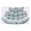 LeisureMod 2 Person Modern Upholstered Hanging Egg Swing Cushion in Light Grey