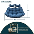 LeisureMod 2 Person Modern Upholstered Hanging Egg Swing Cushion in Navy Blue