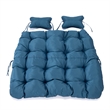 LeisureMod 2 Person Modern Upholstered Hanging Egg Swing Cushion in Navy Blue