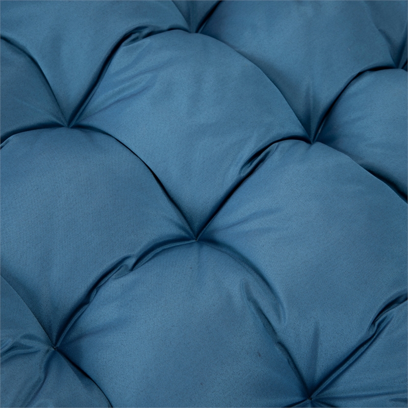LeisureMod 2 Person Modern Upholstered Hanging Egg Swing Cushion in Navy Blue