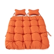 LeisureMod 2 Person Modern Upholstered Hanging Egg Swing Cushion in Orange