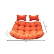 LeisureMod 2 Person Modern Upholstered Hanging Egg Swing Cushion in Orange