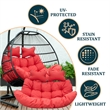 LeisureMod 2 Person Modern Upholstered Hanging Egg Swing Cushion in Red