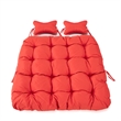 LeisureMod 2 Person Modern Upholstered Hanging Egg Swing Cushion in Red