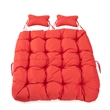 LeisureMod 2 Person Modern Upholstered Hanging Egg Swing Cushion in Red