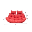 LeisureMod 2 Person Modern Upholstered Hanging Egg Swing Cushion in Red