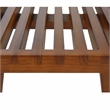 LeisureMod Mid-Century Inwood Platform Bench in Light Walnut - 4 Feet