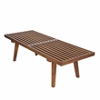LeisureMod Mid-Century Inwood Platform Bench in Light Walnut - 4 Feet