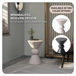LeisureMod Fiberstone Side Table Round Accent End Table Echo Series in Cream