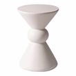 LeisureMod Fiberstone Side Table Round Accent End Table Echo Series in Cream