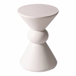 LeisureMod Fiberstone Side Table Round Accent End Table Echo Series in Cream