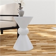 LeisureMod Fiberstone Side Table Round Accent End Table Echo Series in Cream