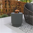 LeisureMod Fiberstone Side Table Round Accent End Table Eden Series in Gray