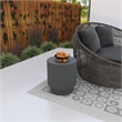 LeisureMod Fiberstone Side Table Round Accent End Table Eden Series in Gray
