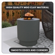 LeisureMod Fiberstone Side Table Round Accent End Table Eden Series in Gray