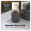 LeisureMod Fiberstone Side Table Round Accent End Table Eden Series in Gray