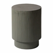 LeisureMod Fiberstone Side Table Round Accent End Table Eden Series in Gray