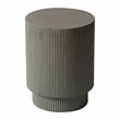 LeisureMod Fiberstone Side Table Round Accent End Table Eden Series in Gray