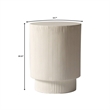 LeisureMod Fiberstone Side Table Round Accent End Table Eden Series in White